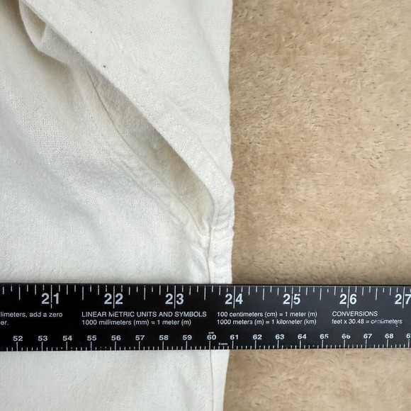 Vintage Damani Dada Mens Linen Casual Button Up Shirt Size L White Baggy Y2K 90s - Picture 9 of 10